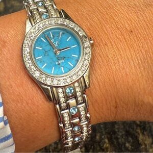 Elegant Silver and Blue Women's Watch Colleen Lopez